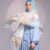 ivory - baby blue orange