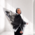 bow frame shawl - grey